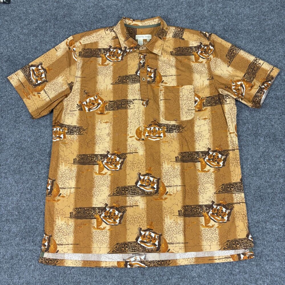 Territory Ahead Cotton Shirt Mens XLT Short Sleeve 1/4 Button